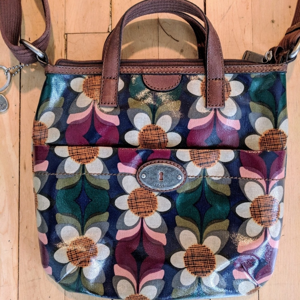 Fossil key-per canvas purse